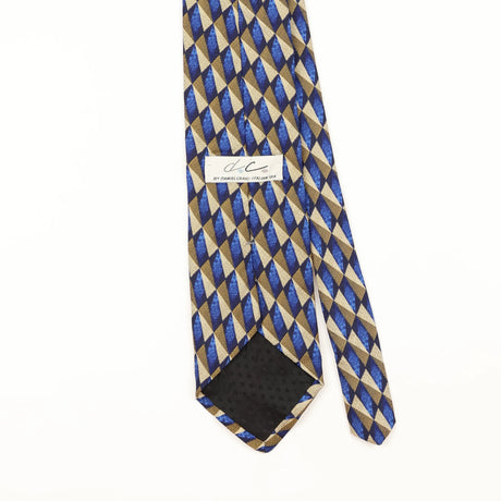 Back Detail of Vintage 1990's Geometric Patterned Tie