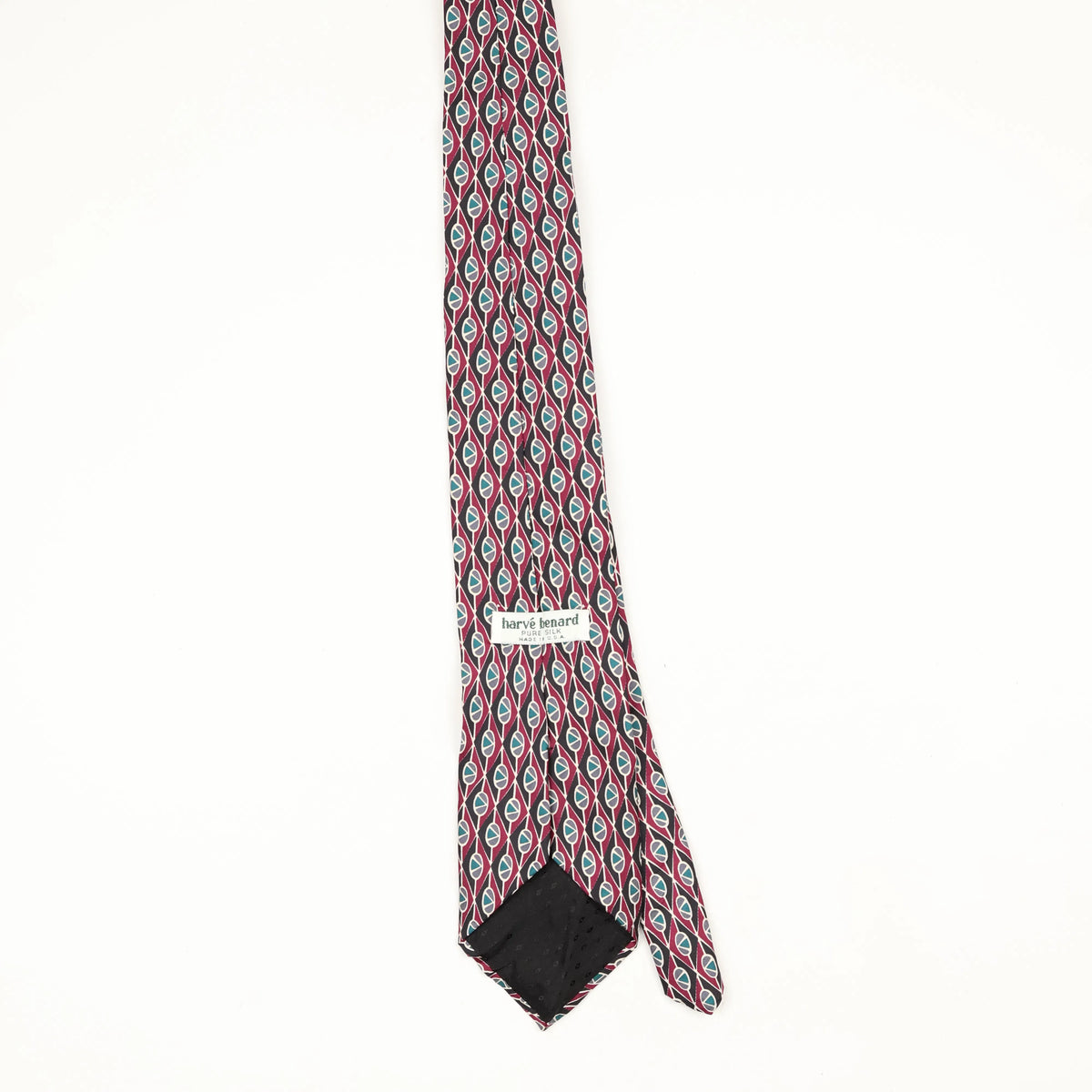 Back Back of Vintage 1990's Harvé Benard Geometric Patterned Tie