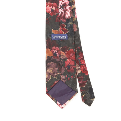 Back Back Detail of Vintage 1990's Floral Patterned Tie