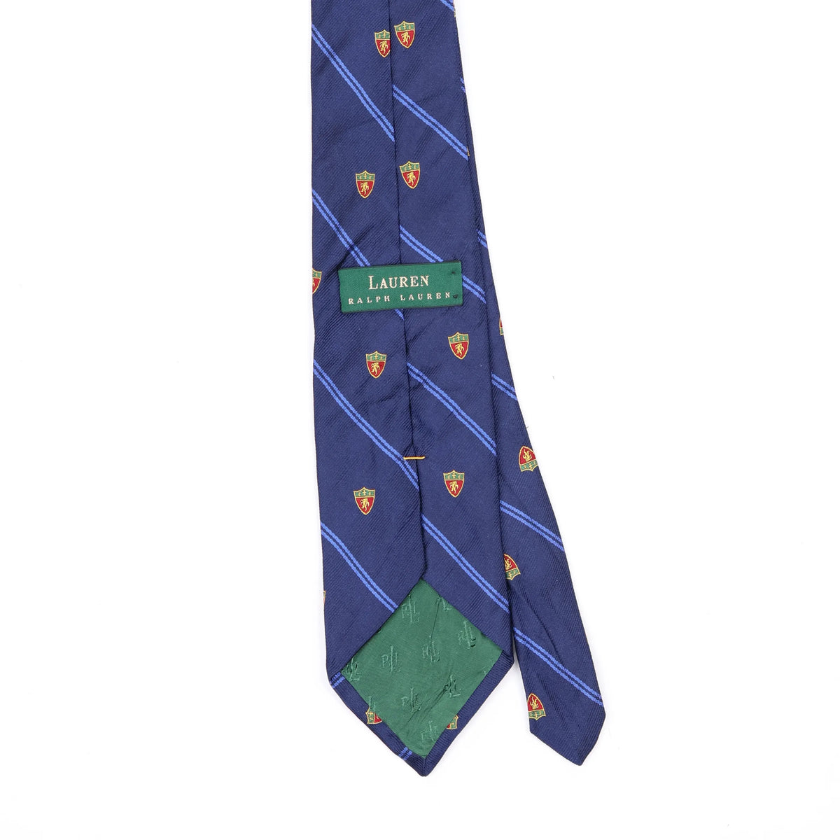 Back Back Detail of Vintage Ralph Lauren Crest Striped Patterned Tie