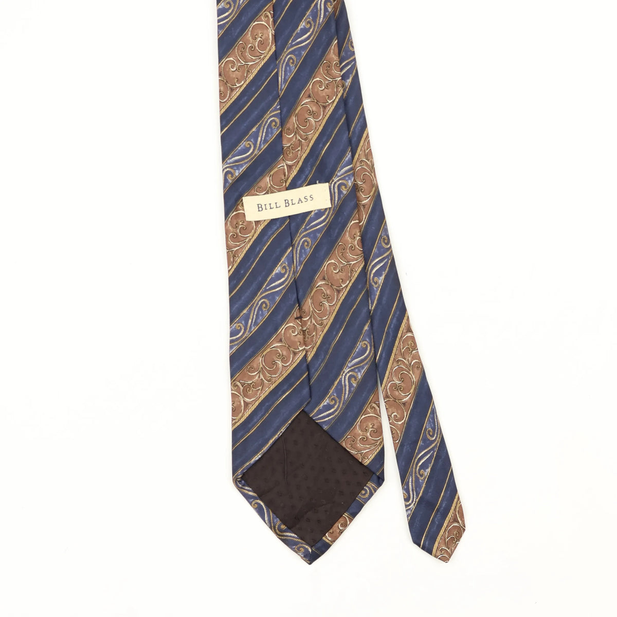Back Back Detail of Vintage 1990's Bill Blass Striped Patterned Tie