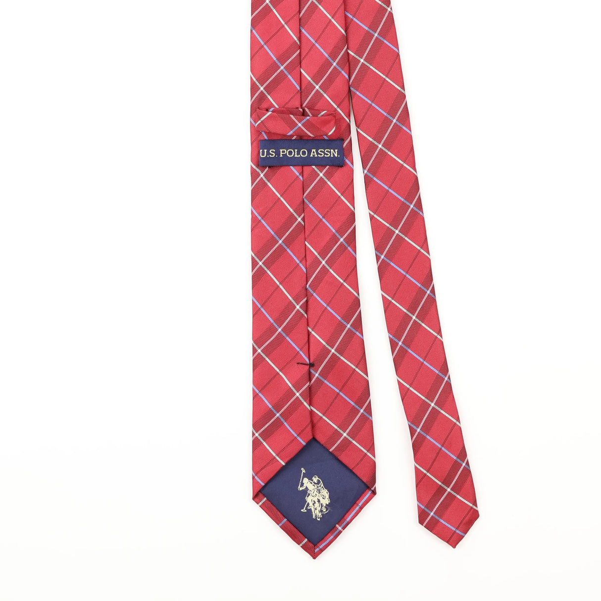 Back Detail of Vintage U.S. Polo Assn. Plaids & Checks Patterned Tie