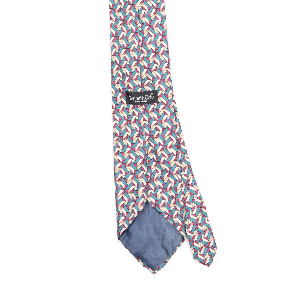 Back Back Detail of Vintage 1990's Kenneth Cole Geometric Patterned Tie