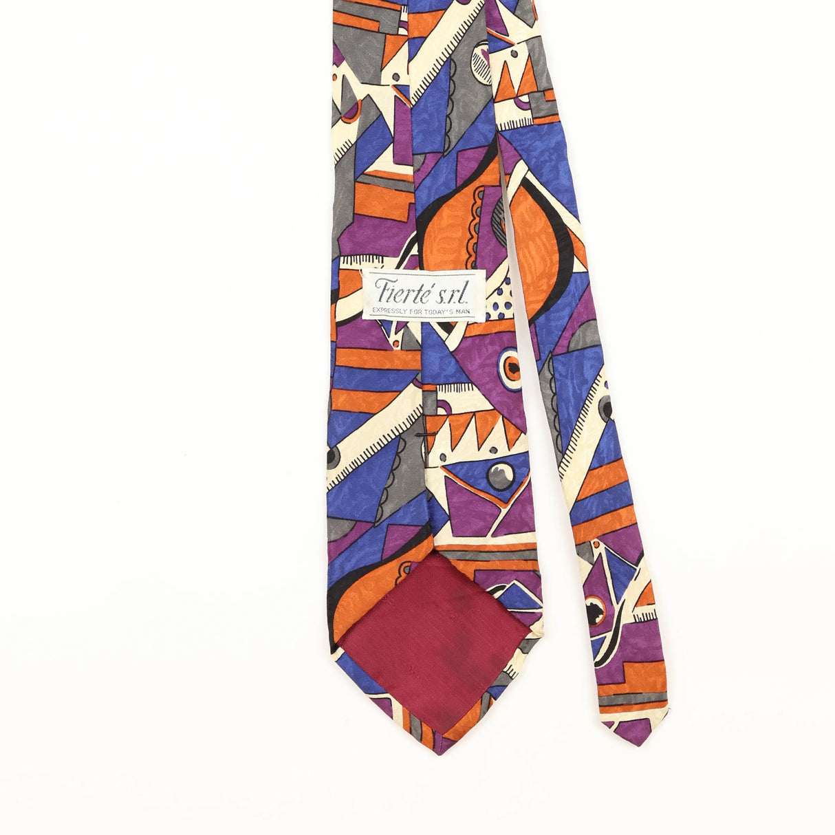 Back Detail of Vintage 1990's Abstract Patterned Tie