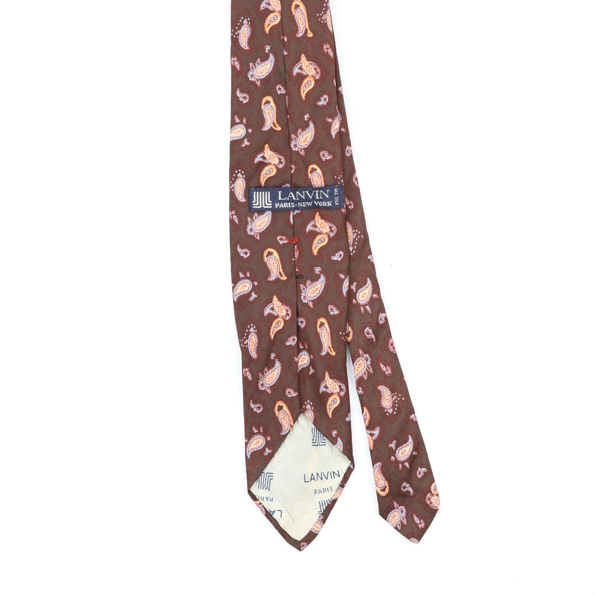 Back Back Detail of Vintage 1980's Lanvin Paisley Patterned Tie