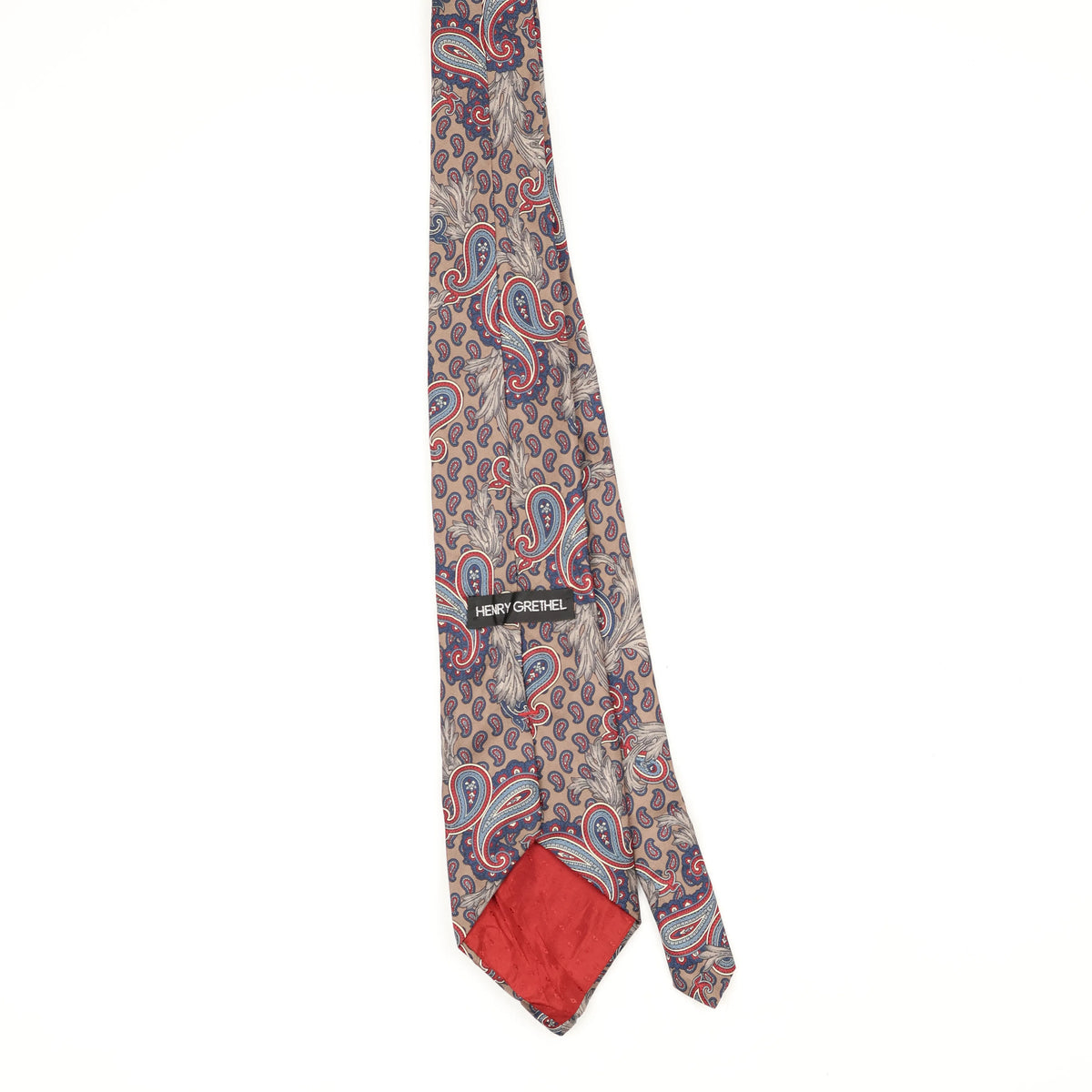 Back Back of Vintage 1990's Henry Grethel Paisley Patterned Tie