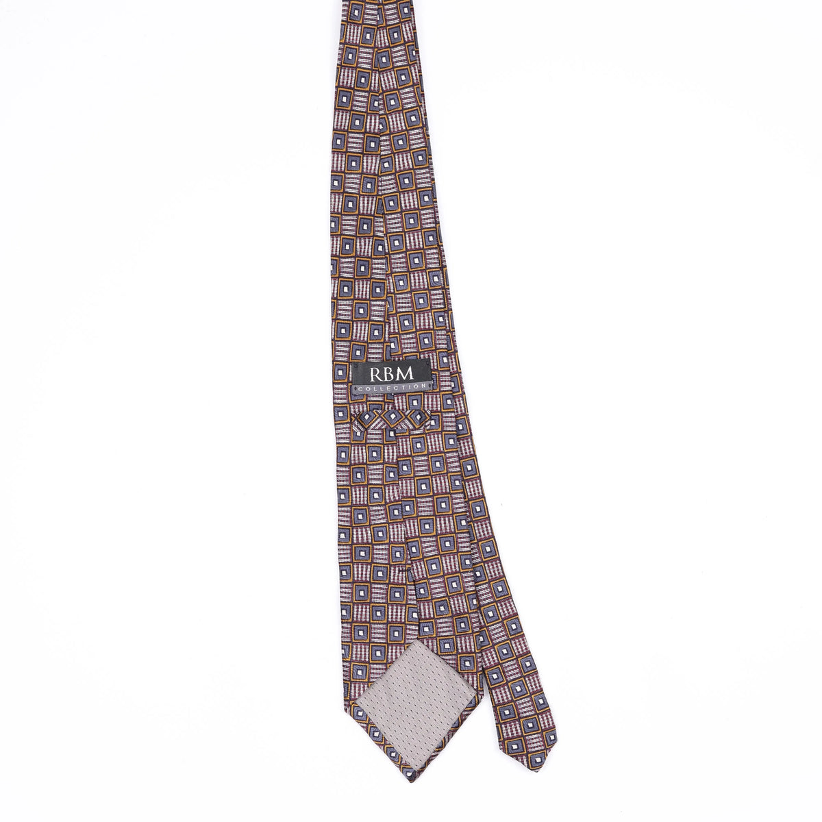 Back Back of Vintage 1990's Squares Geometric Patterned Tie