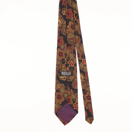 Back of Vintage 1990's Biella Floral Patterned Tie