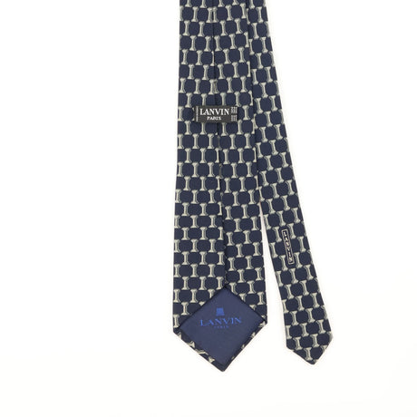 Back Detail of Vintage 1990's Lanvin Geometric Patterned Tie