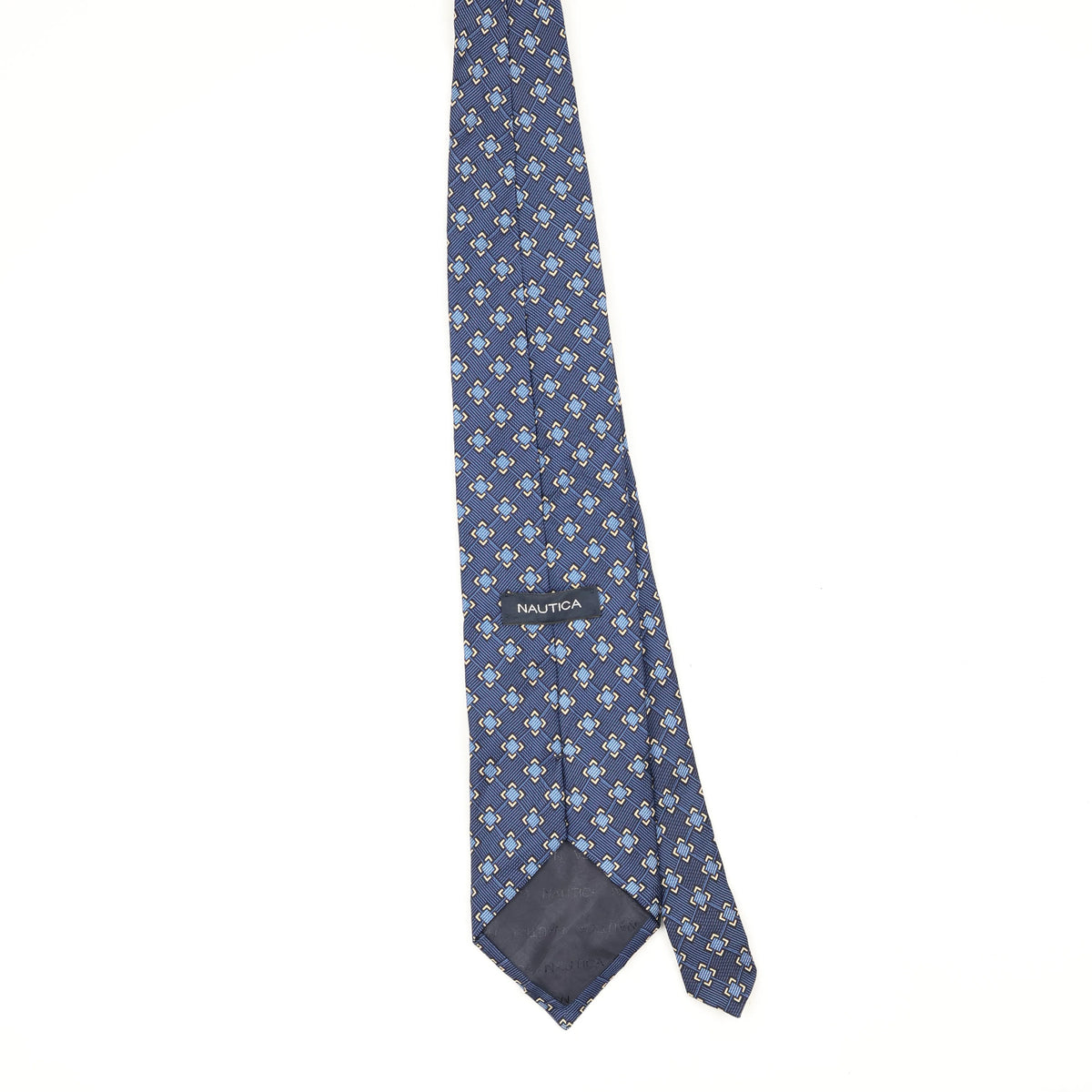Back Back of Vintage 1990's Nautica Geometric Patterned Tie