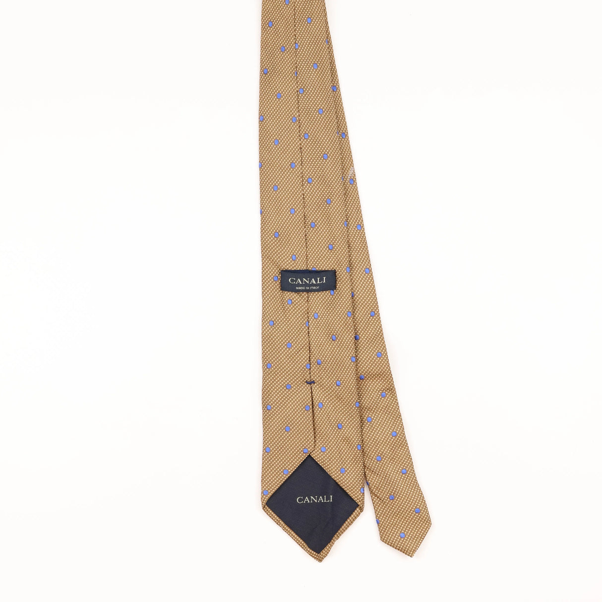 Back of Vintage 1990's Canali Polka Dot Patterned Tie