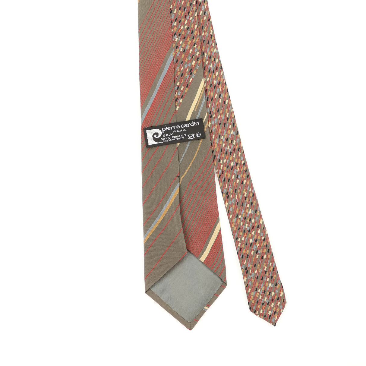 Back Detail of Vintage 1980's Pierre Cardin Striped Patterned Tie