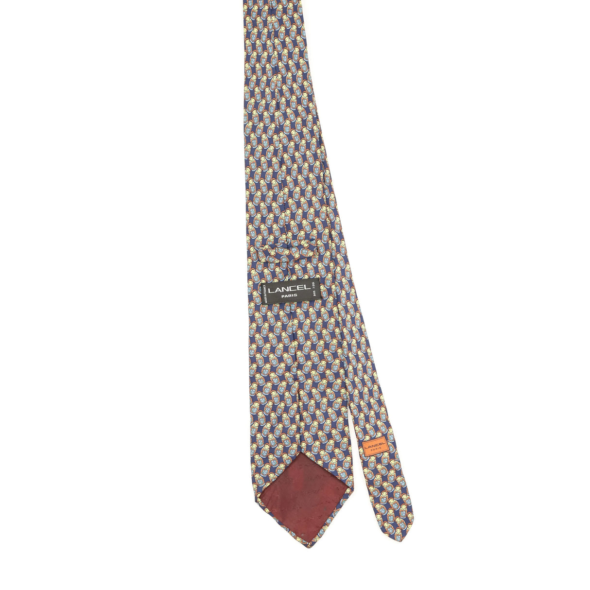 Back of Vintage 1990's Lancel Geometric Patterned Tie