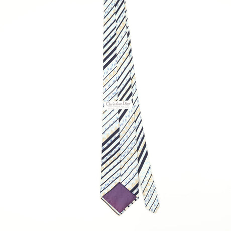 Back Back of Vintage 1990's Christian Dior Striped Patterned Tie