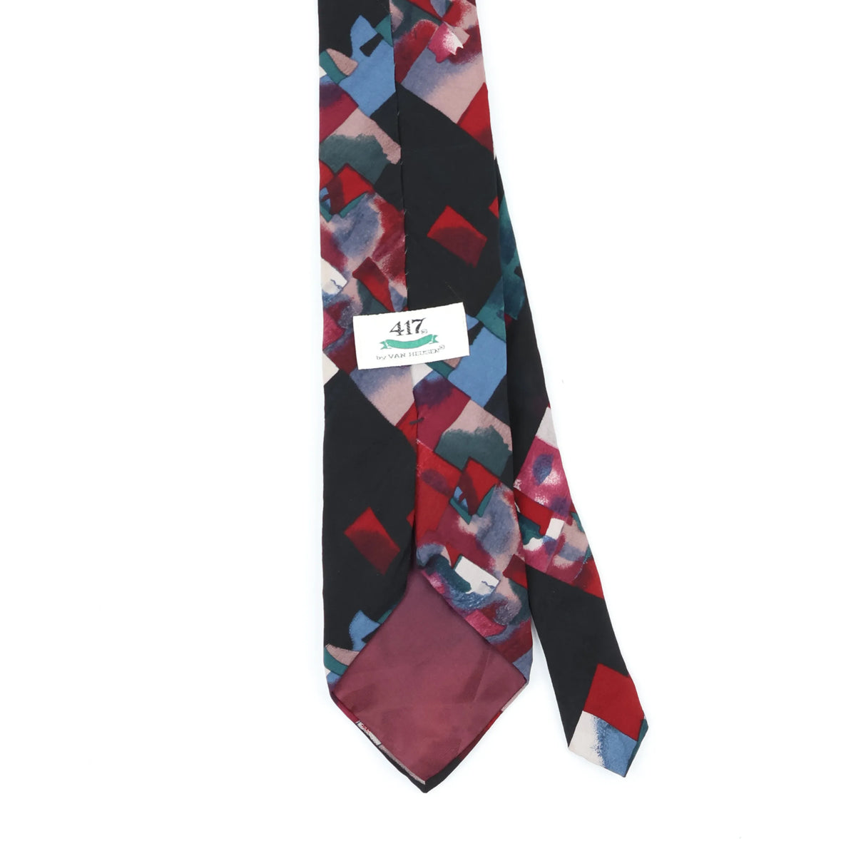 Back Back Detail of Vintage 1990's Van Heusen Watercolour Abstract Patterned Tie