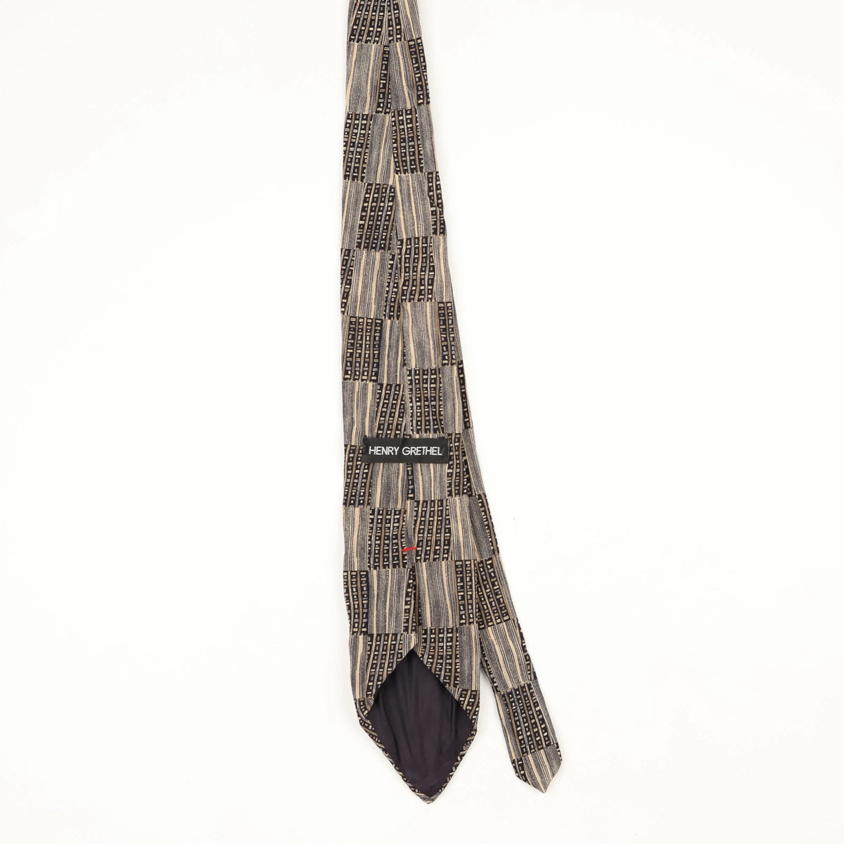 Back Back of Vintage 1990's Henry Grethel Geometric Patterned Tie