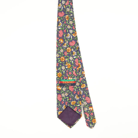 Back Back of Vintage 1990's Tango Floral Patterned Tie