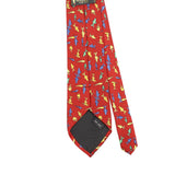 Back Detail of Vintage 1990's Fish Geometric Patterned Tie
