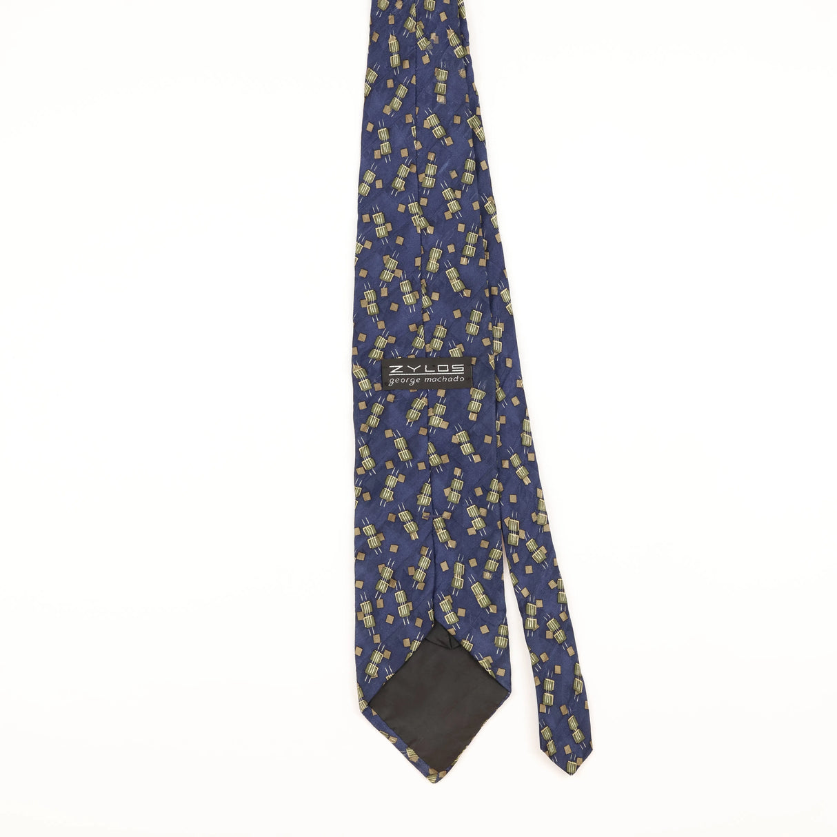 Back of Vintage 1990's Zylos Geometric Patterned Tie