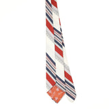 Back Back of Vintage 1980's Oleg Cassini Striped Patterned Tie