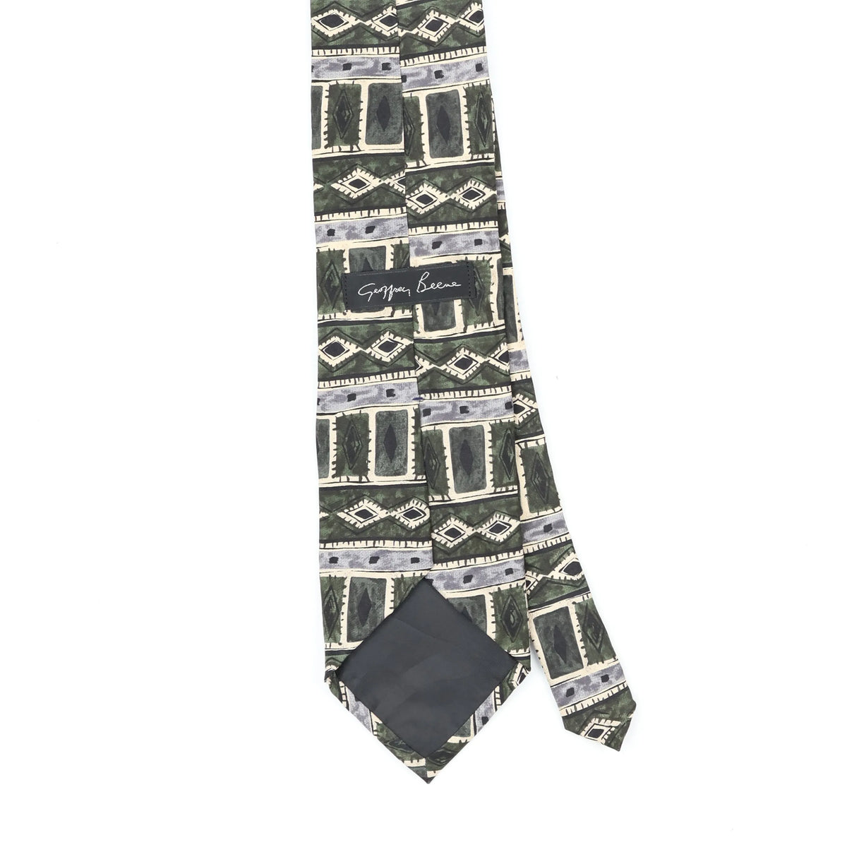 Back Back Detail of Vintage 1990's Geoffrey Beene Geometric Patterned Tie