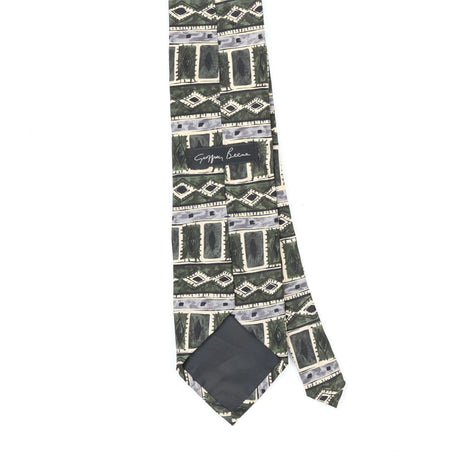 Back Back Detail of Vintage 1990's Geoffrey Beene Geometric Patterned Tie