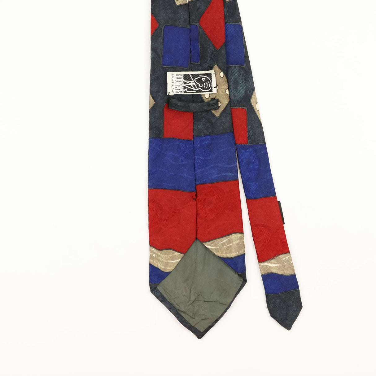 Back Detail of Vintage 1990's Abstract Patterned Tie