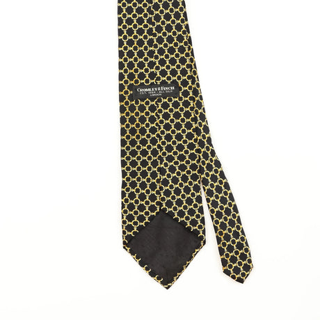 Back Detail of Vintage 1990's Links Geometric Patterned Tie