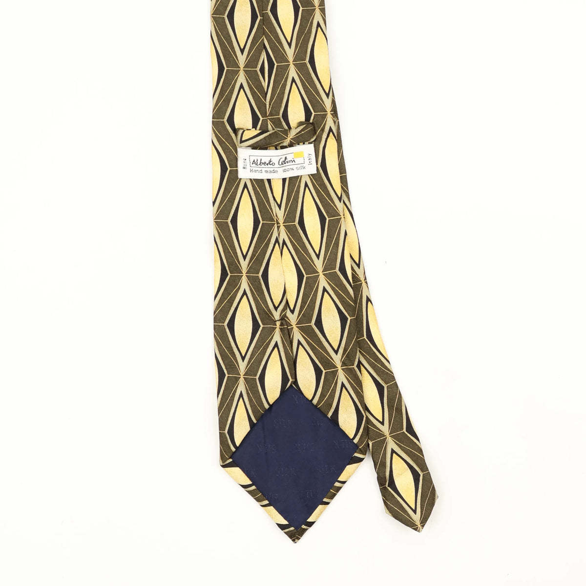 Back Back Detail of Vintage 1990's Diamonds Geometric Patterned Tie