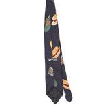 Back Back of Vintage 1990's Don Loper Hat And Shoe Abstract Patterned Tie