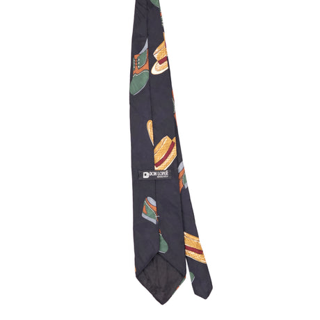 Back Back of Vintage 1990's Don Loper Hat And Shoe Abstract Patterned Tie