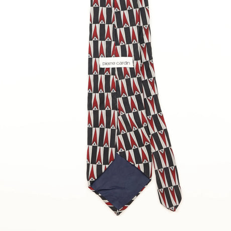 Back Detail of Vintage 1990's Pierre Cardin Geometric Patterned Tie