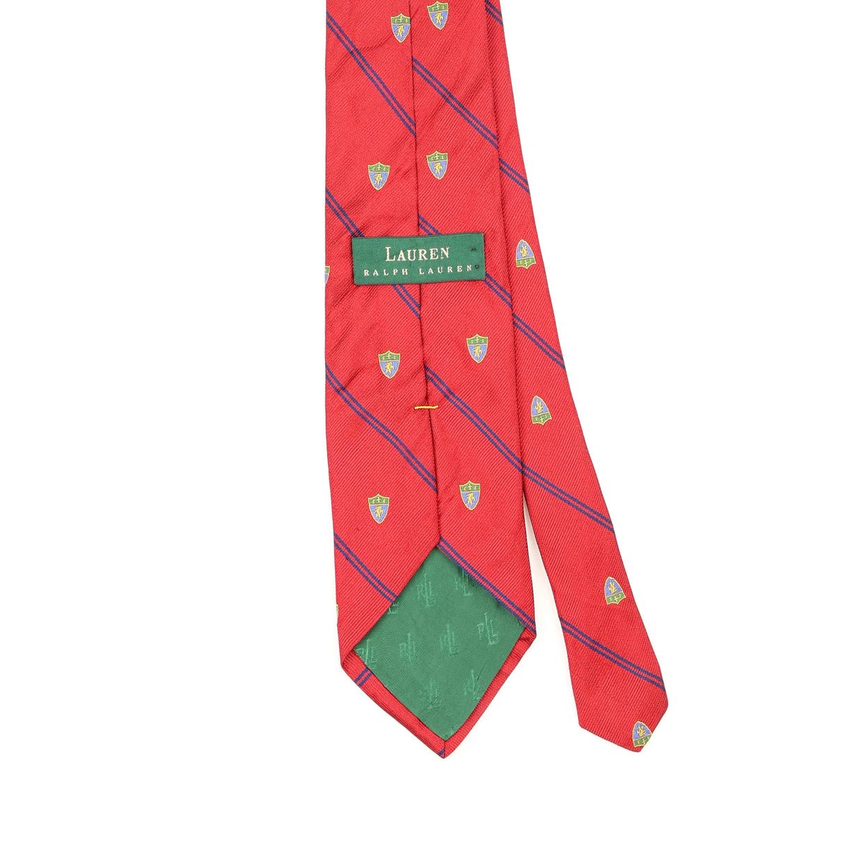 Back Detail of Vintage 1990's Ralph Lauren Striped Patterned Tie