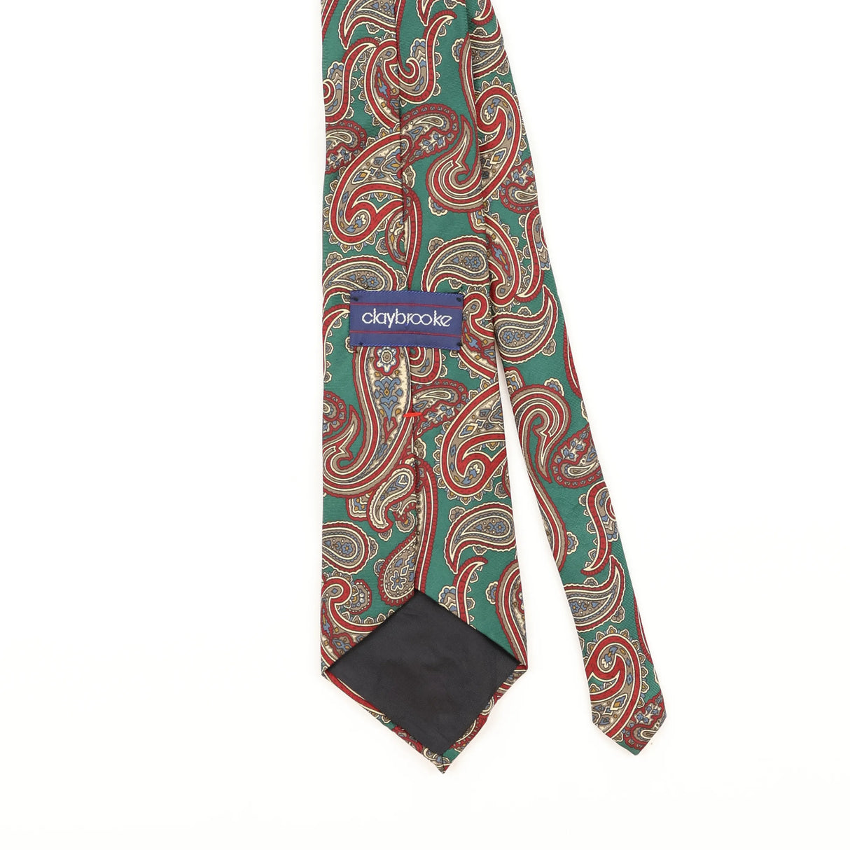 Back Detail of Vintage 1990's Claybrooke Paisley Patterned Tie