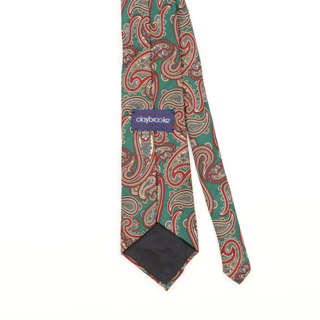 Back Detail of Vintage 1990's Claybrooke Paisley Patterned Tie