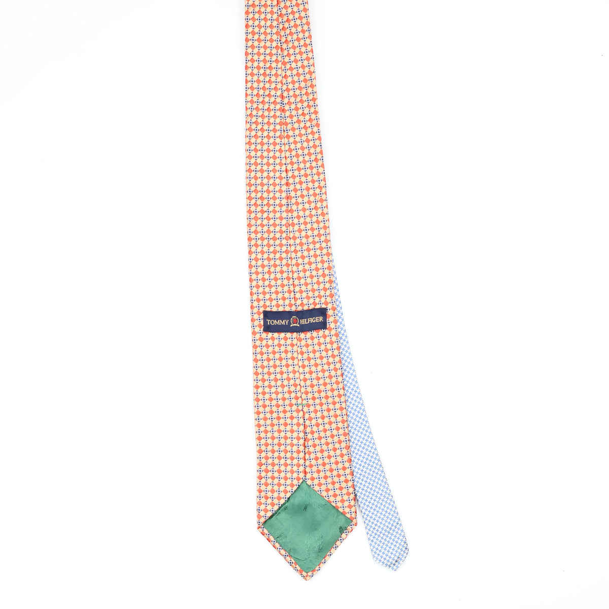 Back Back of Vintage 1990's Tommy Hilfiger Foulard Geometric Patterned Tie