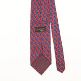 Back Detail of Vintage 1990's Tie Rack Beaufort Ribbon Geometric Patterned Tie