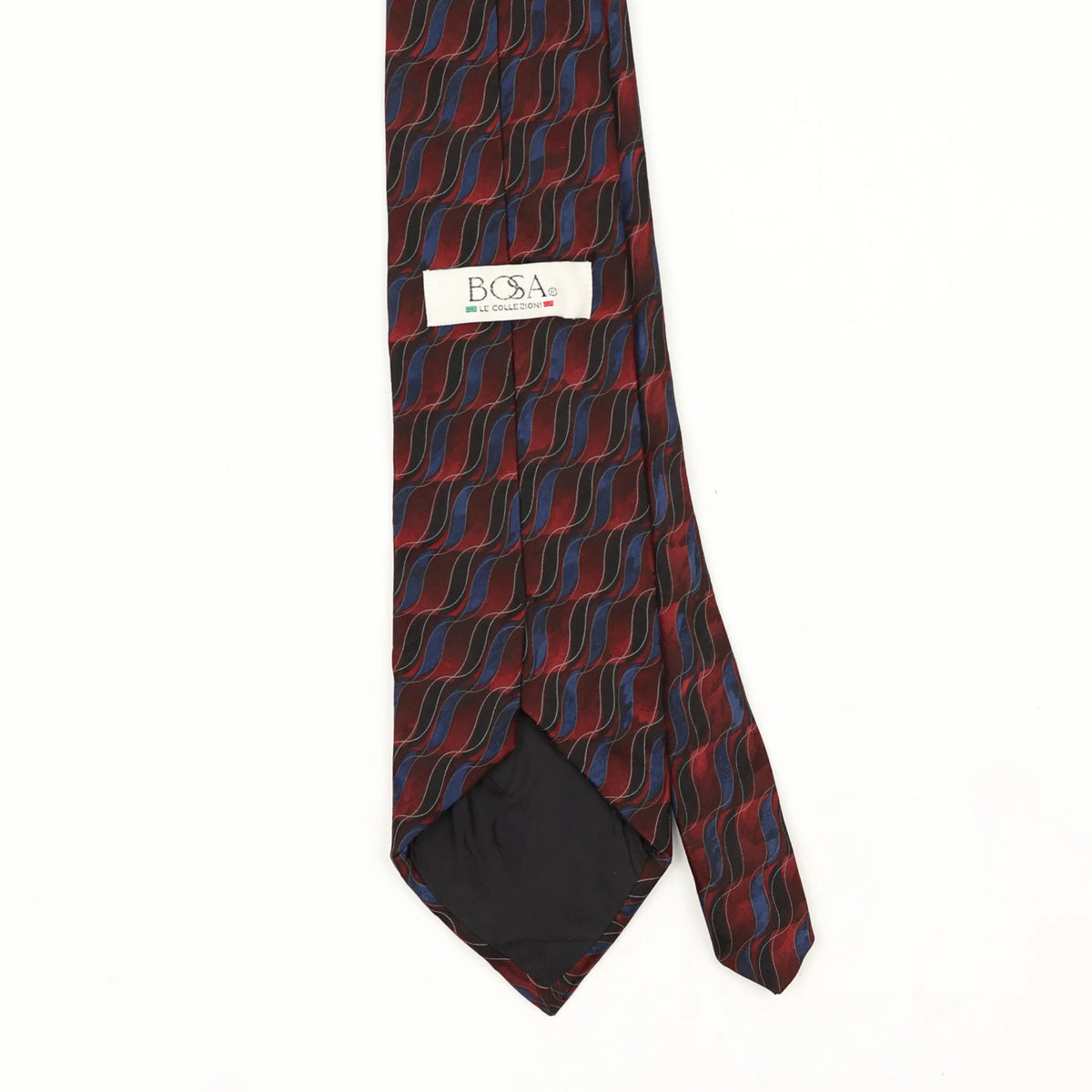 Back Back Detail of Vintage 1990's Waves Geometric Patterned Tie