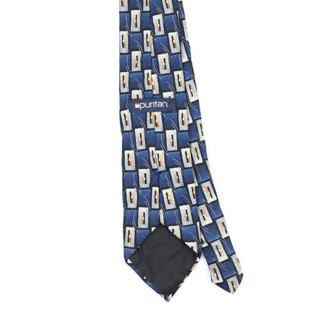 Back Back Detail of Vintage Puritan Geometric Patterned Tie