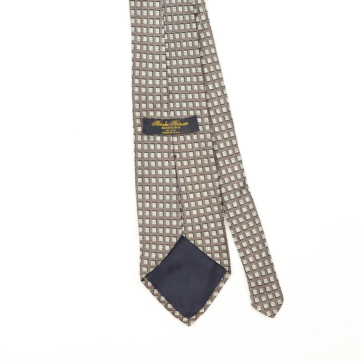 Back Back Detail of Vintage 1990's Brooks Brothers Geometric Patterned Tie