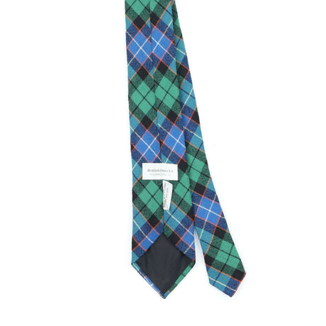 Back Back Detail of Vintage 1990's Tartan Plaids & Checks Patterned Tie