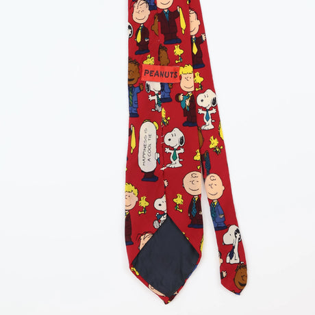Back Detail of Vintage Peanuts Snoopy Cartoon Patterned Tie
