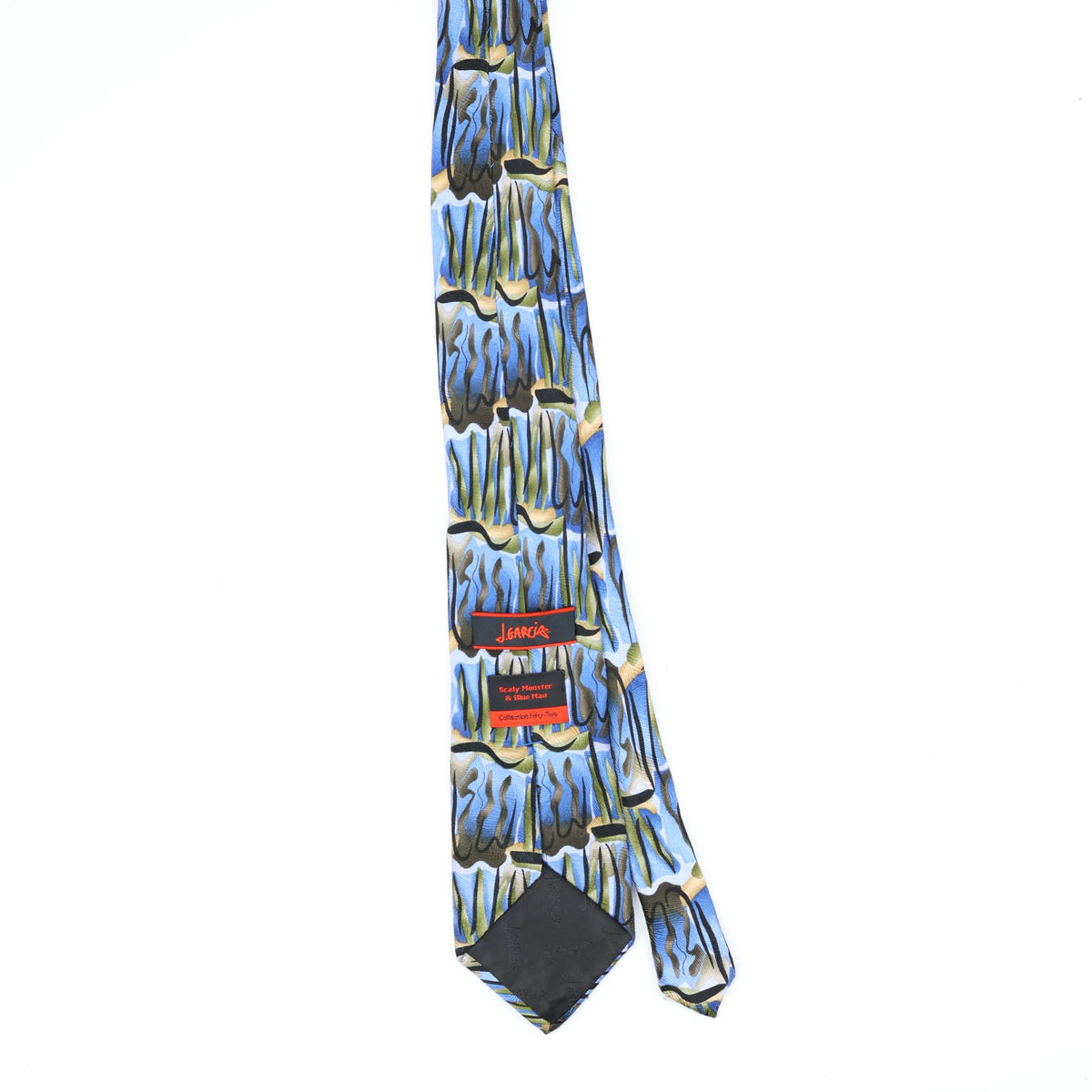 Back Back of Vintage Jerry Garcia Scary Monster Abstract Patterned Tie