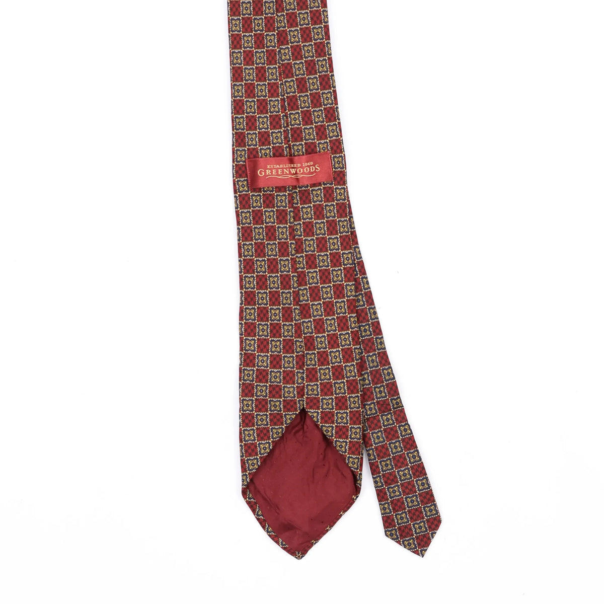 Back Back Detail of Vintage 1990's Geometric Patterned Tie