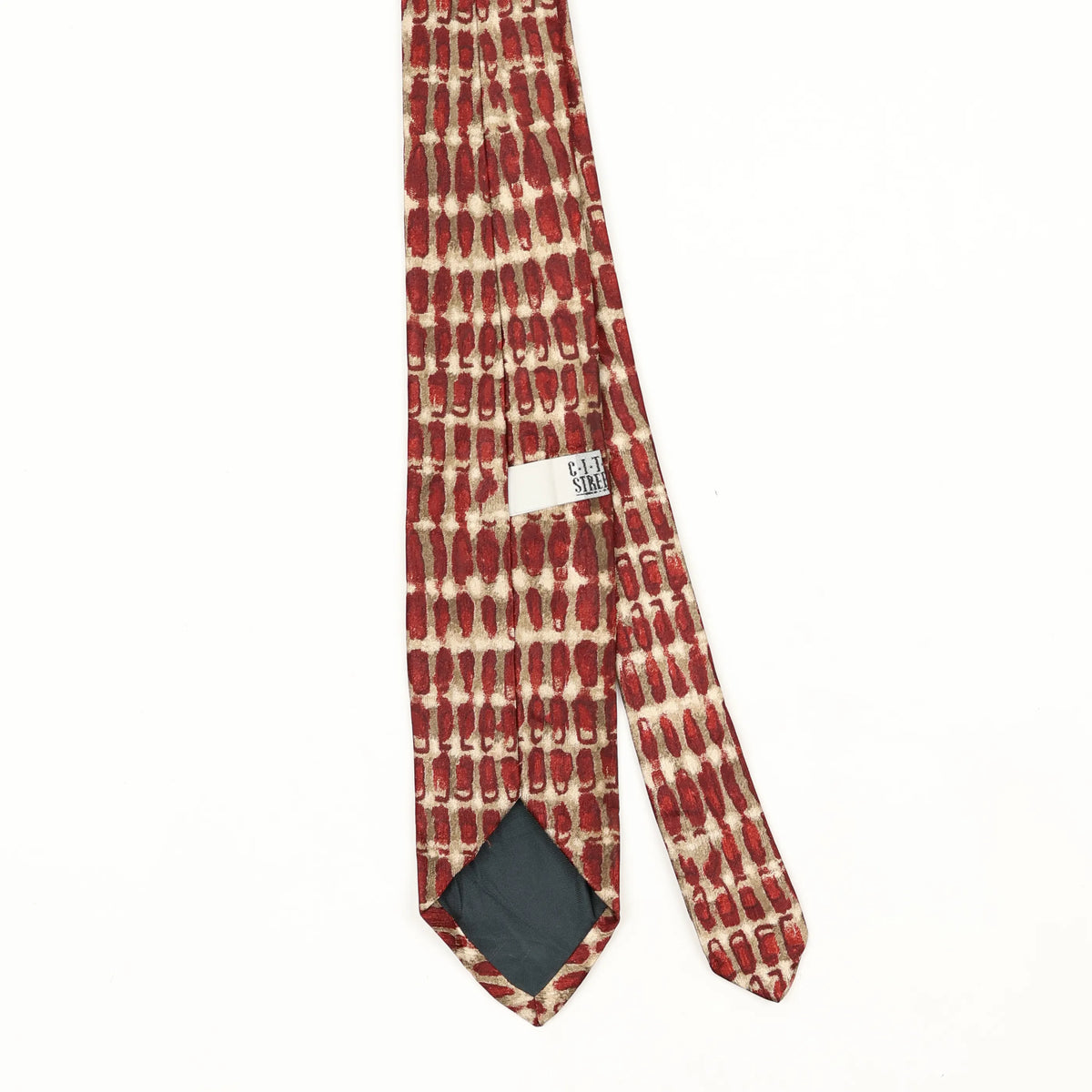 Back Back Detail of Vintage 1990's Geometric Patterned Tie