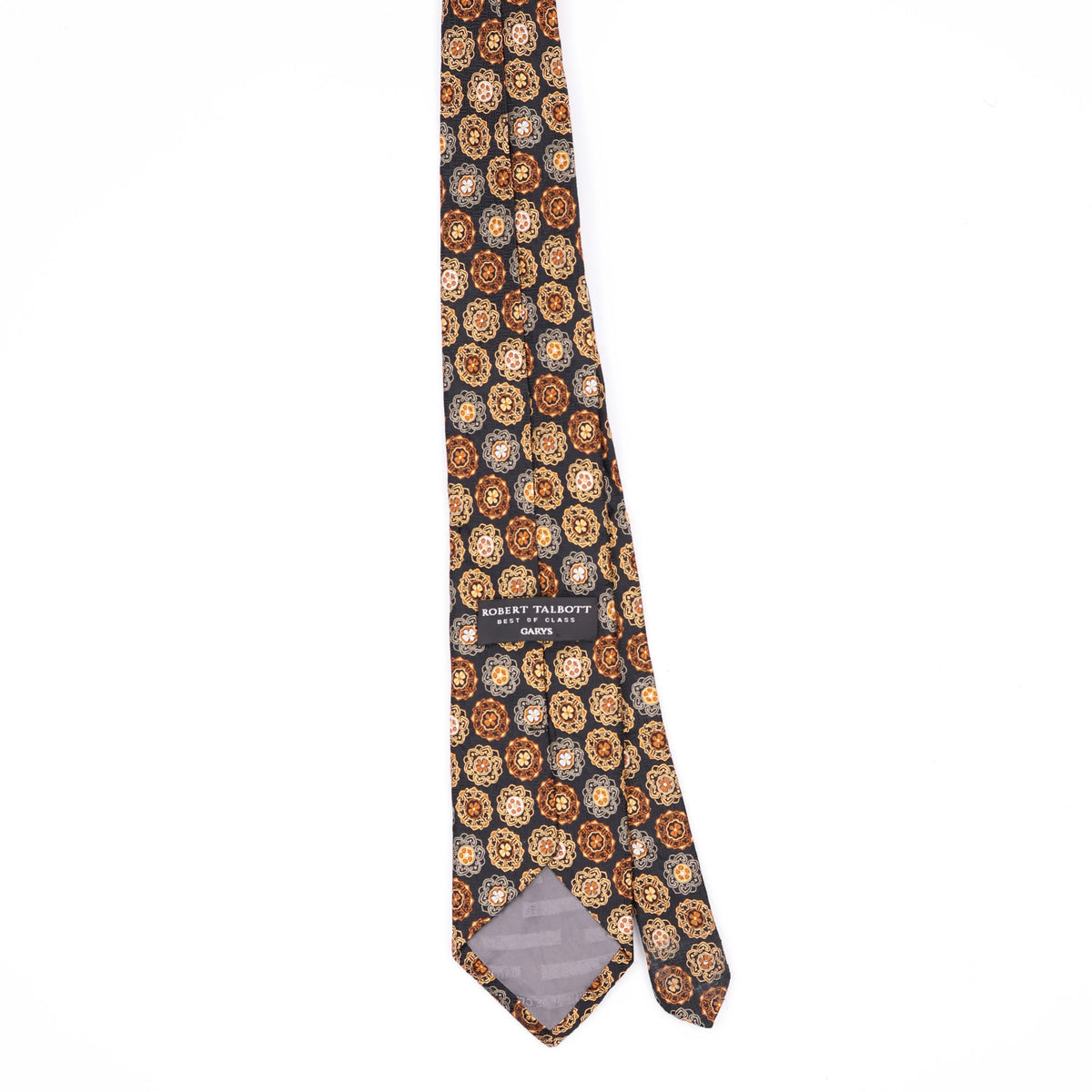 Back Back of Vintage 1990's Robert Talbott Best Of Class Geometric Patterned Tie