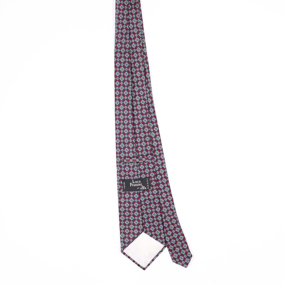 Back Back of Vintage 1990's Tie Rack Luca Franzini Geometric Patterned Tie