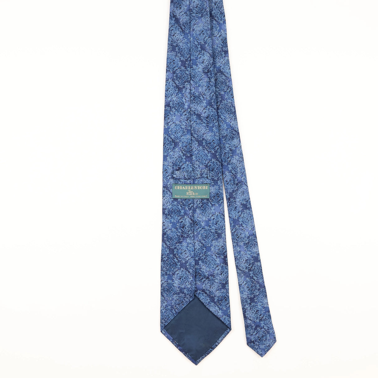 Back of Vintage 1990's Tie Rack Charleston Geometric Patterned Tie