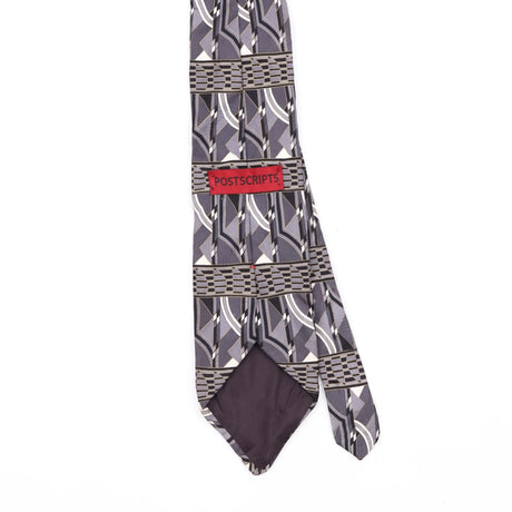 Back Back Detail of Vintage 1990's Geometric Patterned Tie