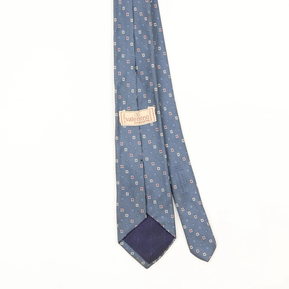 Back Back Detail of Vintage 1990's Valentino Geometric Patterned Tie